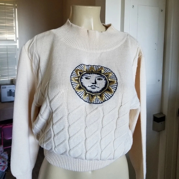 Rare Vintage Louis Feraud silk wool sun sweater medium - Picture 10 of 13